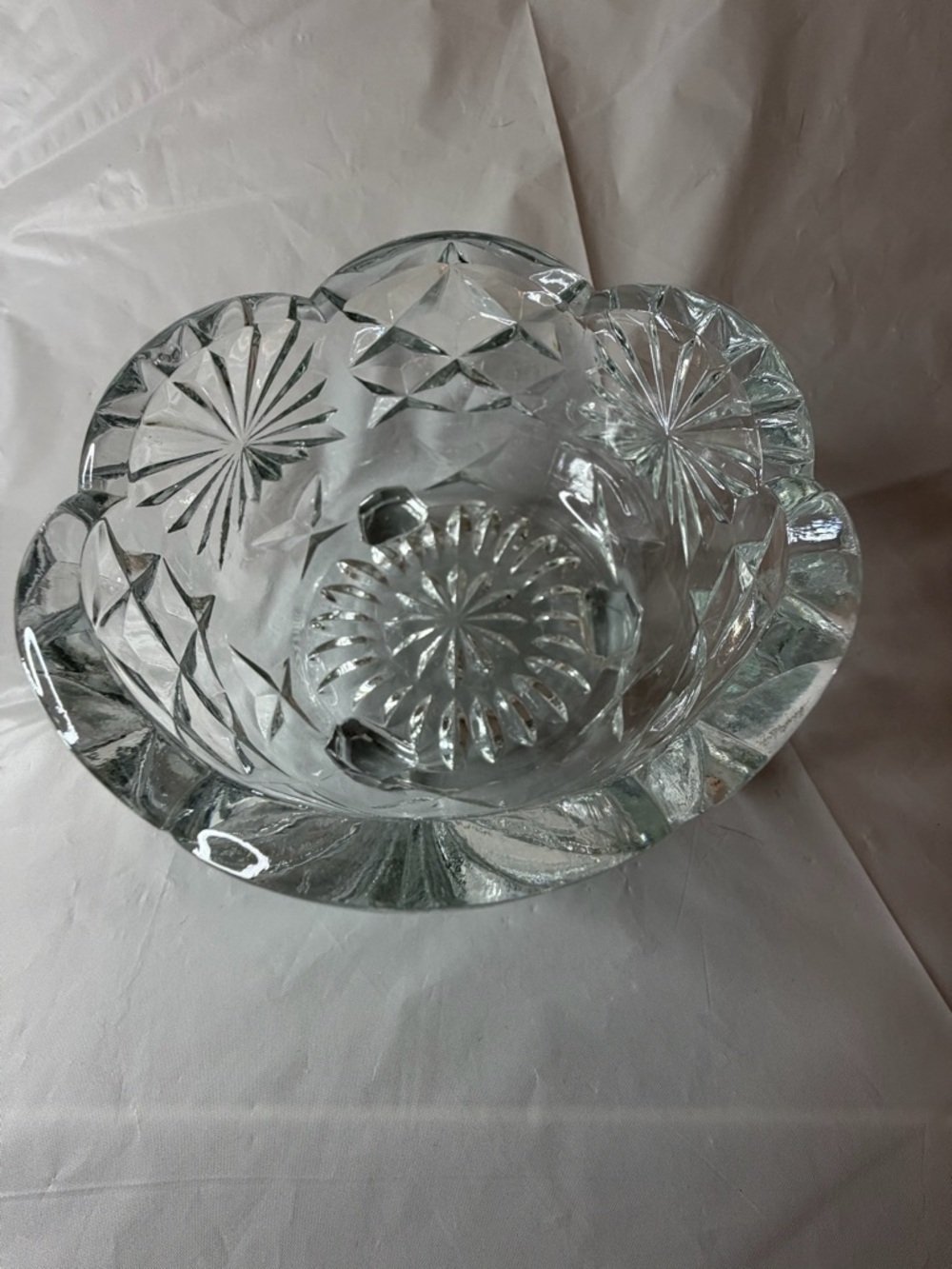 Vintage American Brilliant Period lead crystal footed bowl - Picture 2 of 6